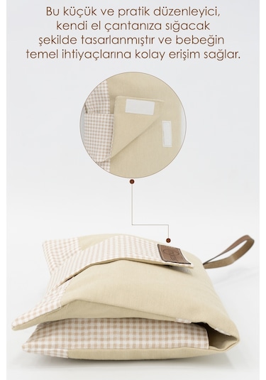 Bebek Alt Açma Bakım Çantası, Bebek Organizeri, Junior Seri, Bej