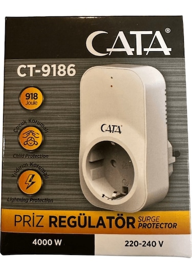 Cata Ct-9186 Akım Ve Çocuk Korumalı Tekli Kablosuz Priz 8 Adet