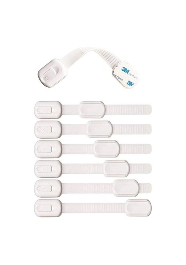 Iz Bırakmaz Yapışkanlı Ayarlanabilir Boyut Çok Amaçlı Dolap Ve Kapı Kilidi Bebek Güvenlik Çok Renkli