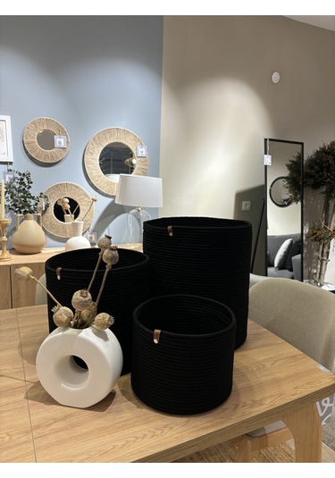 Rover Çok Amaçlı Düzenleyici Sepet, Saksılık, Organizer 3'lü Set Siyah