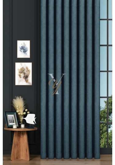 Petek Fon Perde V-1036 Mavi Mavi