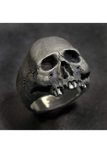 Sones C56213 2 Adet Punk Vintage Kafatası Yüzük Korku Kafatası Yüzük Erkek Hediyesi, Boyut: 12 Teneke Rengi