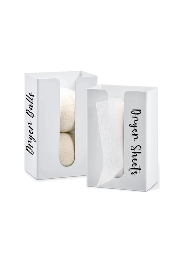 Küçük Gri Çok Amaçlı Kurutma Topları Tutucu Duvara Monte Kurutma Makinesi Kağıt Dispenseri Çamaşır Odası Sabunu Kumaş Yumuşatıcı Dispenseri Doku Kabı