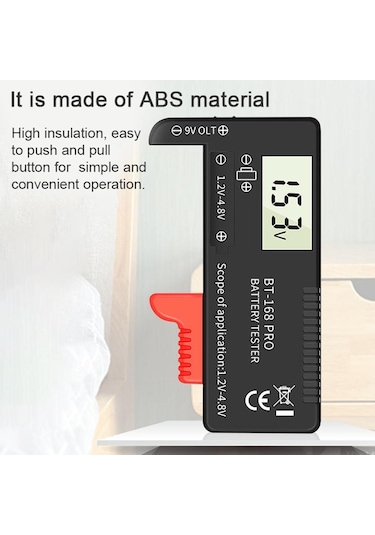 168 Pro Dijital Ekran Evrensel Pil Test Cihazı Taşınabilir Pil Kapasitesi Göstergesi Pratik