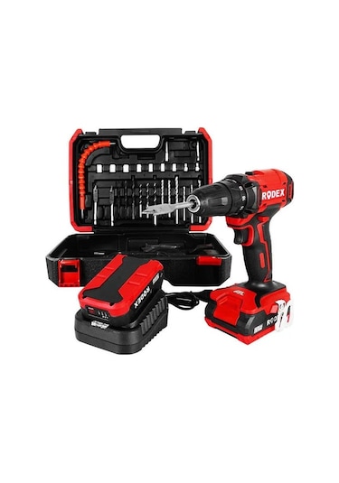 Rodex RDX3375A 21V 2 Ah Çift Akülü Matkap + 17 Parça Aksesuar