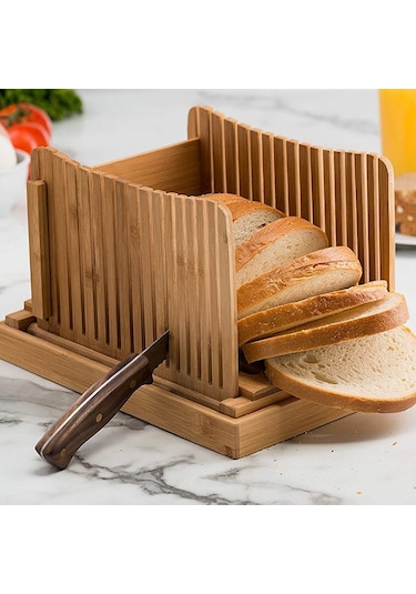 Sones 31,7x23,7x19 Cm Bambu Ev Ve Ticari Çok Fonksiyonlu Ekmek Kesme Plakası Dilimlenmiş Kesme Tahtası Ekmek Dilimleri Ekmek Plakası Diğer