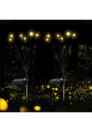 Geeksen Güneş Enerjili Ateşböceği Bahçe Yol Işıkları Su Geçirmez Açık Hava Dekoratif Gece Lambaları Çok Renkli