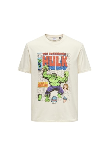 Only Marvel Baskılı Erkek T-shirt 22029522 Beyaz