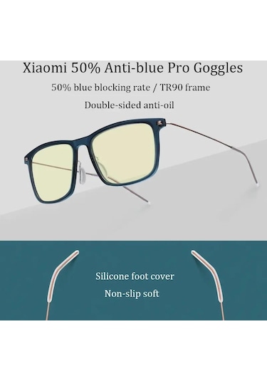 Mavi Xiaomi Mijia Anti-mavi Gözlük 50% Engelleme Oranı Uv Yorgunluğa Dayanıklı Göz Koruyucu Xiaomi Mi Ev Anti Mavi Işın Koruyucu Gözlük Gözlük