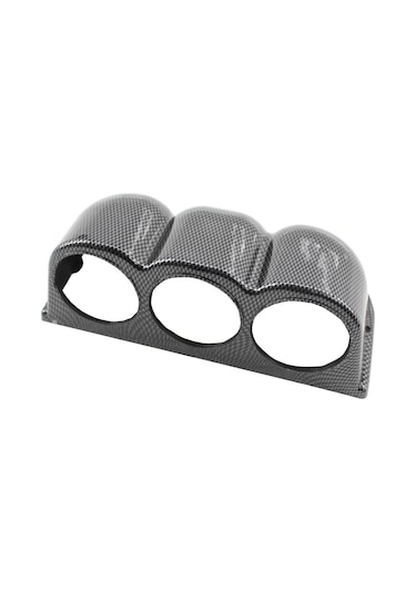 Skycity Araba İç Dekoru 52mm 3 Lü Gauge Paneli, Karbon Fiber Desenli Sabit Tutucu, Kolay Kurulum, Dayanıklı Abs Malzeme