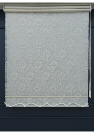 Çift Mekanizmalı Tül+stor Güneşlik Perde Çiftli Sistem - 2 Perde Tek Ürün Ekru1