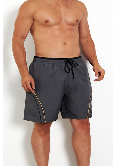 Enrico Ferry Erkek Orta Gri Büyük Beden Deniz Şortu Edy2518b-og Gri