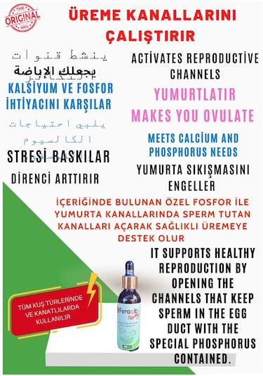 Feroxit Kuşlarda Üreme Ve Yumurta Kanallarını Çalıştırır Egg Mix 50 ML