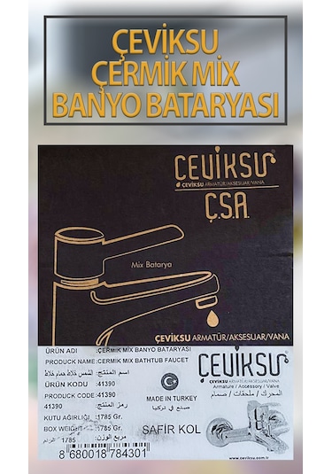 Çermik Mix Model Banyo Bataryası Krom