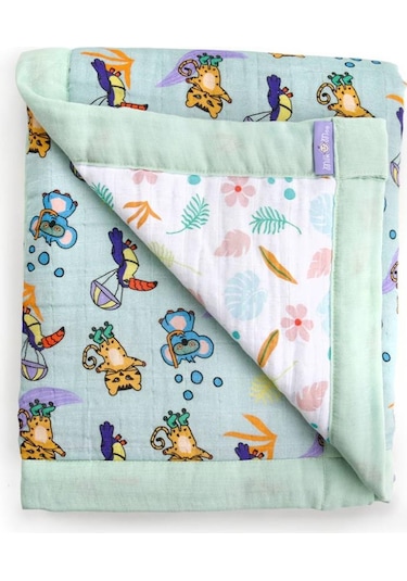 Milk&moo Müslin Battaniye Elyaf Dolgulu Jungle Friends Çok Renkli