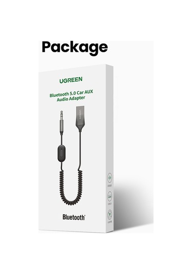 Cbtx Ugreen Araba Bluetooth 5.0 Aux Adaptörü Ses Alıcısı Usb 3.5mm Eller Serbest Kiti Desteği Tf Kart