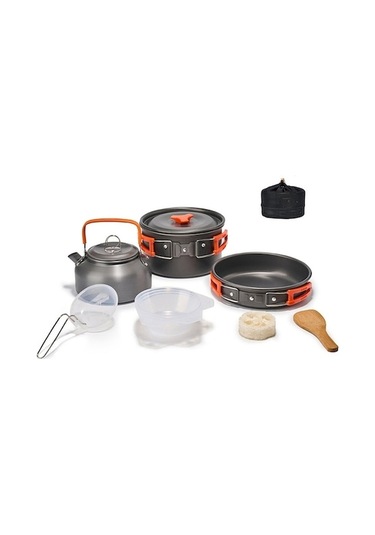 Ankatek Yürüyüşü Turuncu Tencere Tava Taşınabilir Seyahat Seti Seti Piknik Mutfak Mutfak Mutfak Mekan Kiti Kamp Eşyası Dış Dağ Aluminyum Aksesuarı Bu Turuncu Turuncu