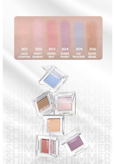 Uzun Süre Kalıcı Kolay Uygulanan Işıltılı Tekli Far Modern Shadow Shimmer 202 Pinky Sunray 202