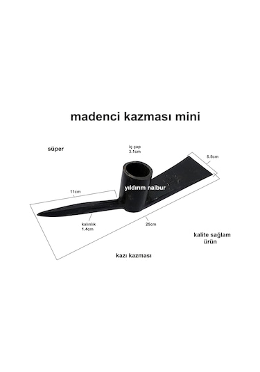 Madenci Kazması Kazı Kazması Çelik Kazma Mini Kazma