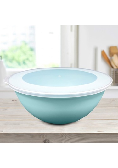 Ceronni Lunar Kapaklı Kase 3lü Set 3lt 2lt 1lt Turkuaz Turkuaz