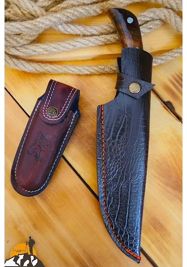 Ceviz Sap Outdoor Kamp Bıçağı Çakısı Piknik Bıçak Çakı Kmp-03 Kahverengi