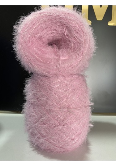 200gr Tavşan Tüyü El Örgü Ipi - Pudra/pembe
