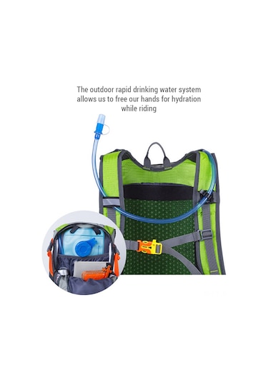 Mufunye Dışarıda Spor İçin Su Torbaslı Çift Omuzlu Sırt Çantası - Su Geçirmez Nylon Malzeme, Yeşil Renk Çok Renkli