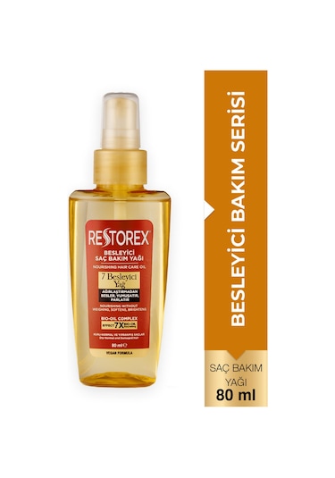 Restorex Besleyici Bakım Yağı 80 Ml - 7 Besleyici Yağ Göz Alıcı Parlaklık İpeksi Yumuşaklık