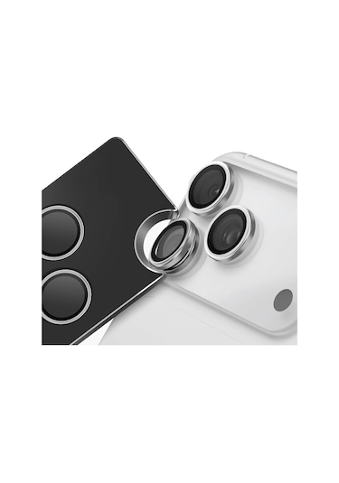 Linktech Apple Uyumlu iPhone 16 Pro / 16 Pro Max Crystal Seri Safir Kamera Lens Gri