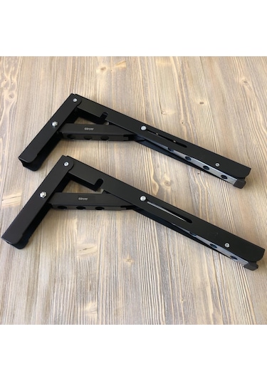 Mandallı Katlanabilir Masa Konsolu 1 Çift Siyah 30cm
