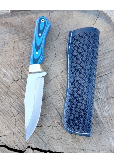 Av Bıçağı Bushcraft Avcı Bıçağı El Yapımı Doğa Bıçağı Hgswr50 Mavi