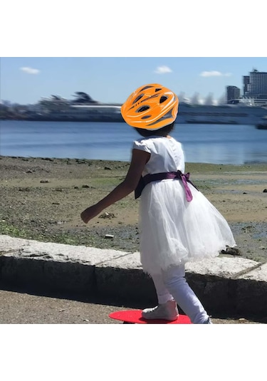 Suntek Çocuklar Koruyucu Dişli Diz Bilek Dirsek Pedleri Turuncu Turuncu