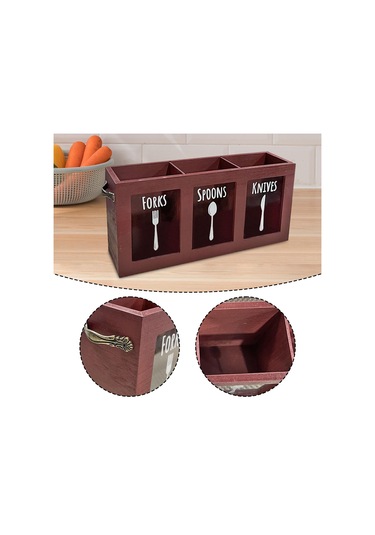Suntek Mutfak Eşyası Tutucu Modern Çatal Bıçak Takımı Kırmızı