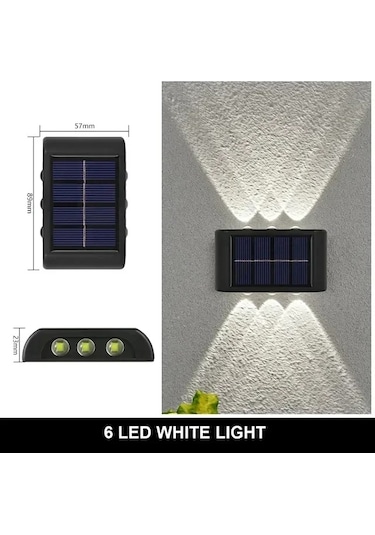 Hishopping Güneş Enerjili Dış Duvar Lambası 2-12 Led Su Geçirmez Bahçe Dekoratif Aydınlatmaaçık Sarı Açık Sarı