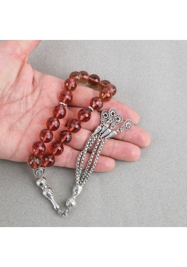 Orijinal Zultanit Taşı Metal İmameli Basık Küre Kesim 12x13mm Tesbih