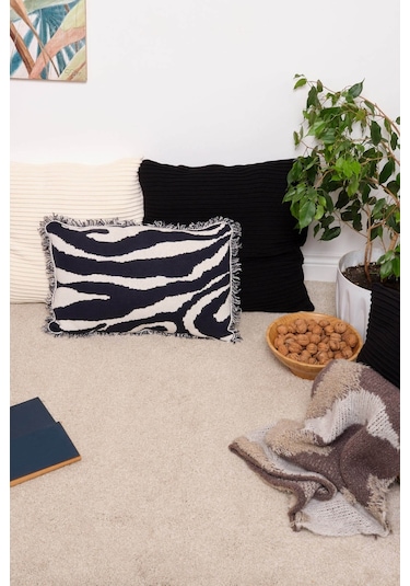 Peraluna Zebra Pıllow %100 Organik Pamuk Triko Yastık Kılıfı 60x40 Cm Lacivert - Lacivert