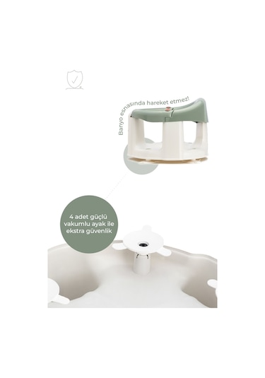 Babyjem Önden Açılır Mama Sandalye Oturağı Ve Minderi - 2 ' li Set Soft Yeşil