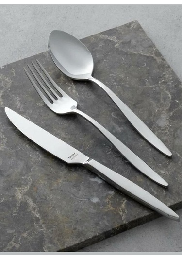 Hisar Mercury 84 Parça Çelik Çatal Kaşık Bıçak Seti - Gri
