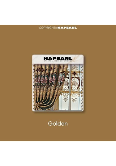 1 Adet Napearl Moda High-end Saray Tarzı İşlemeli Perdeler Ve Oturma Odası Yatak Odası Ev Dekor İçin Pencere Ekranları Tulle-100x260cm Altın