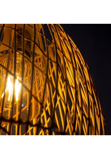 Rattan Sarkıt Bambu Avize: Moonlight