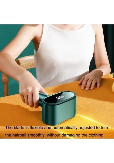 Sones Joyroom Gh120 Ev Giyim Tüy Yumağı Düzeltici 2 Bıçak Başlığıyla Giysilere Zarar Vermeden Tüylenmeyi Giderir Yeşil