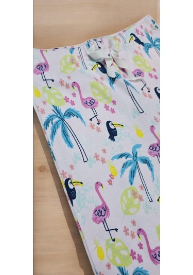 Flamingo Desenli Kısa Kol Kız Çocuk Pijama Takım Pembe
