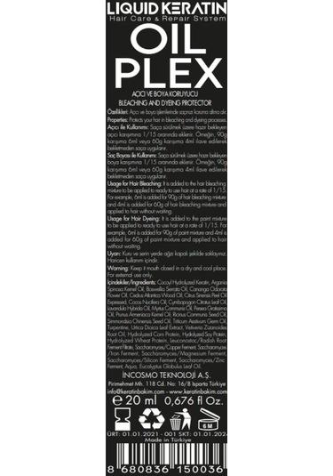 Yıpratmadan Yakmadan Saç Açmak Için Oryalden Saç Koruyucu Oilplex 20ml