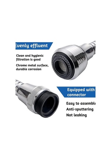 Honeybeeshop 1 Adet 360 Derece Döner Universal Musluk Başlığı Su Tasarrufu Duş Uzatma Ağzı Filtre