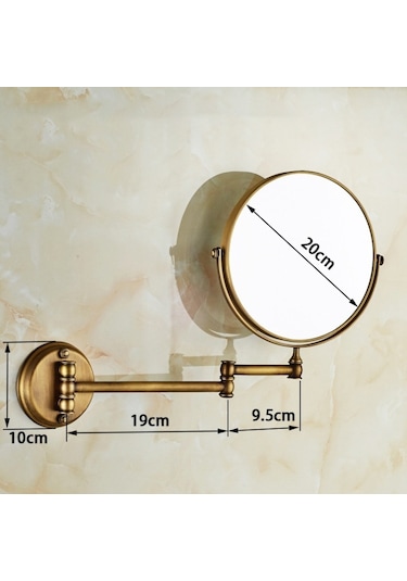 Cbtx Duvara Monte Katlanır Çift Taraflı Makyaj Aynası Bronz