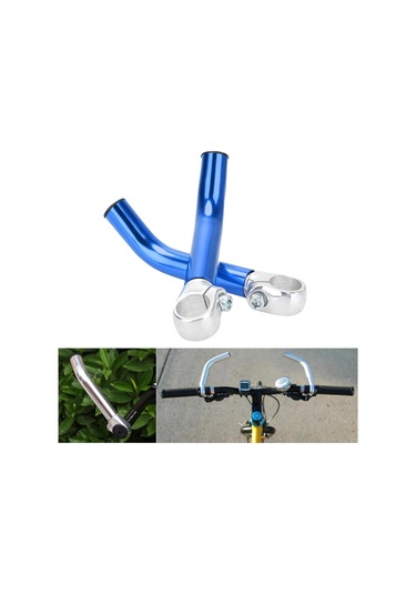 Suntek Yol Dağ Bisikleti Bisiklet Alaşımı Aero Dinlenme Gidon Mavi