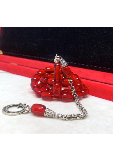 Kapsül Model Kırımızı Ateş Kehribar Tesbih