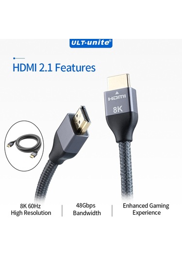 Suntek 2.1 Kablo 8k 60hz 4k 120hz Yüksek Hızlı Video 1,2-metre