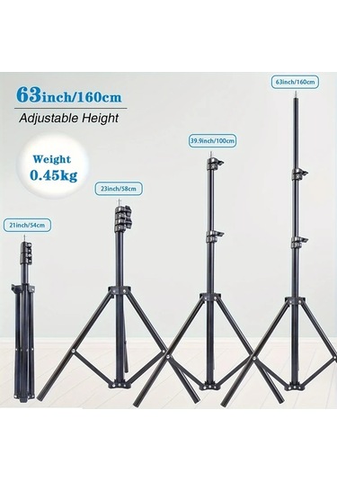 Chenkestoreone Zomei 63 Inç Uzatılabilir Demir Tripod Selfie Çubuğu Akıllı Telefon Kamera