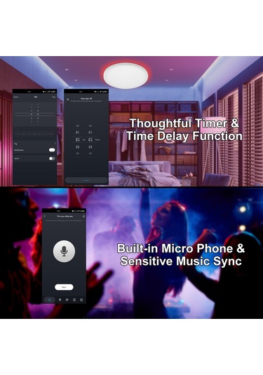 Neoglint Ac110-277v 24 W 12" Rgb+cct Led'ler Tavan Led Işığı Beyaz Beyaz